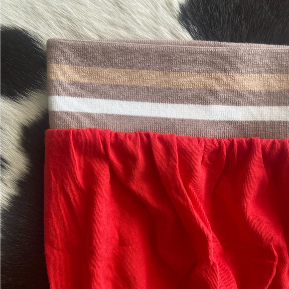 S 🔖 WE THE FREE Tube Top Crop Top Red Tan Brown Striped Band OB1031653 $58 - Picture 5 of 12